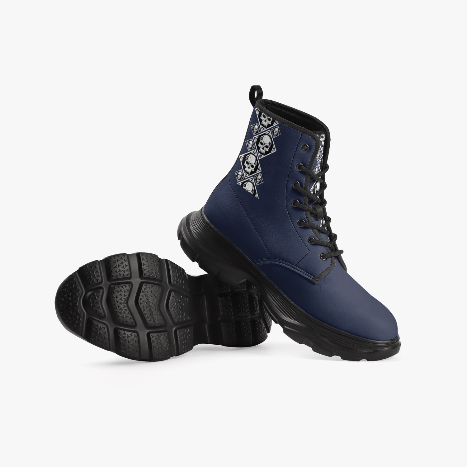 1045. Casual Leather Chunky Boots