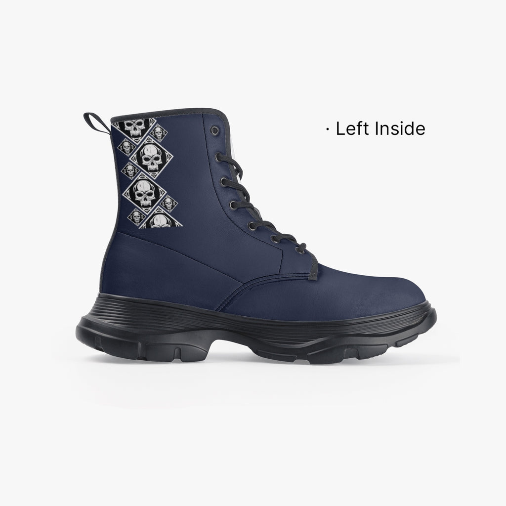 1045. Casual Leather Chunky Boots