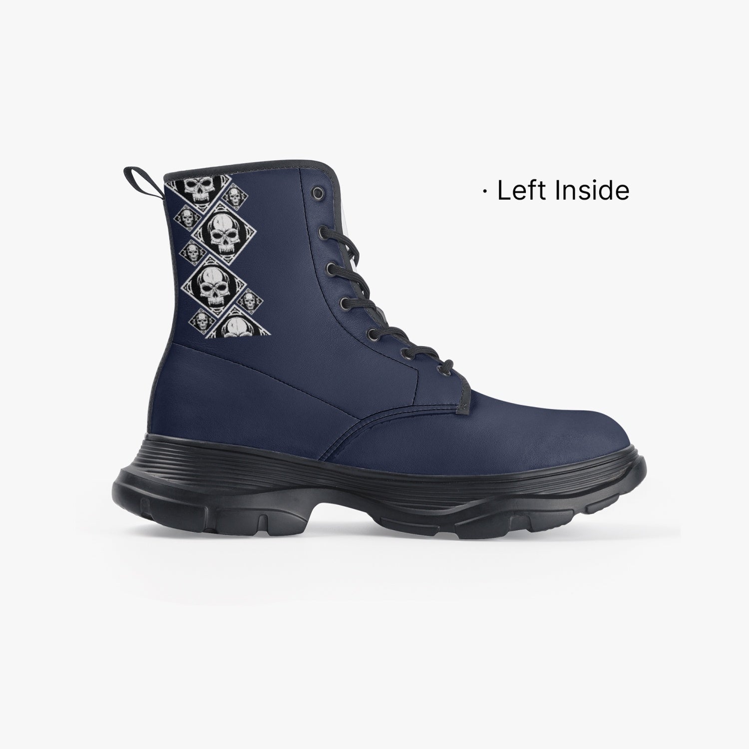1045. Casual Leather Chunky Boots