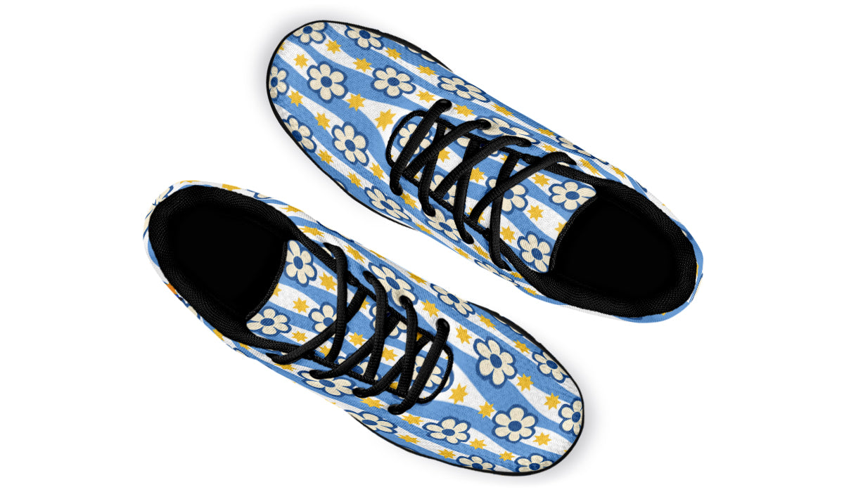Blue Daisy Stripe