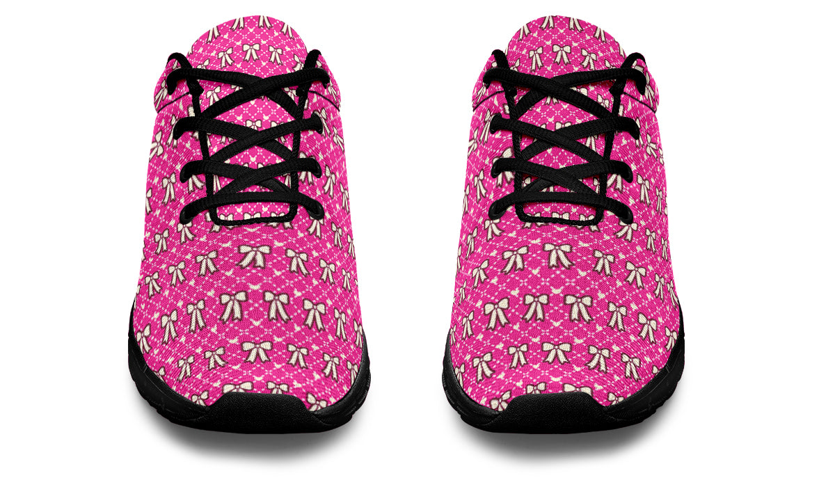 Cream Bows on Hot Pink