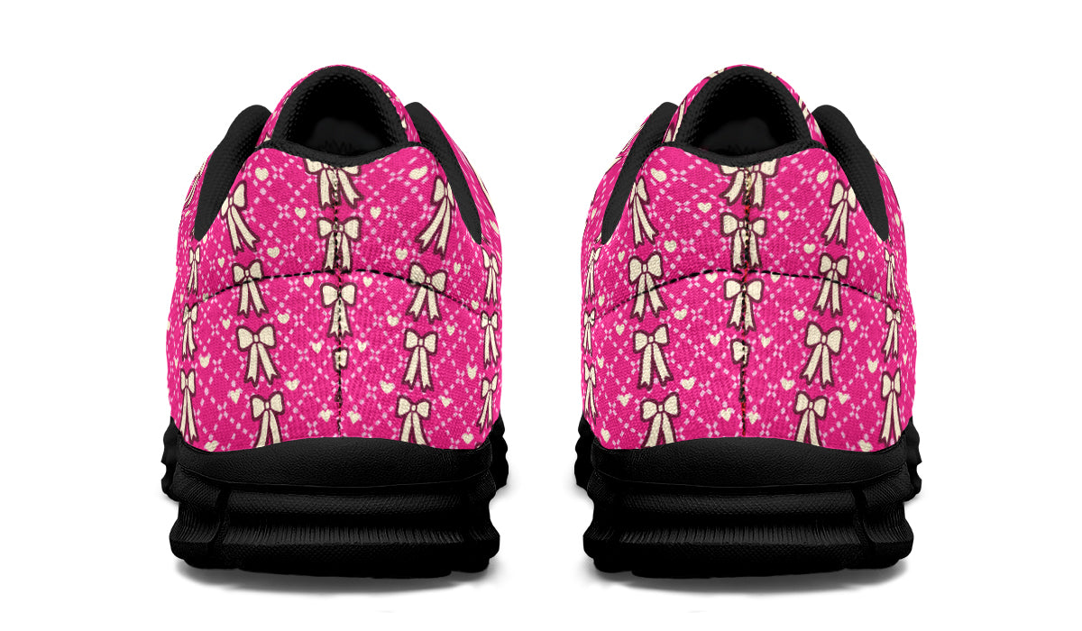 Cream Bows on Hot Pink