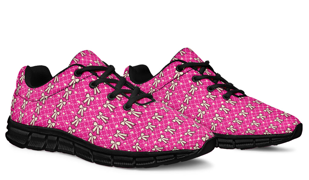 Cream Bows on Hot Pink