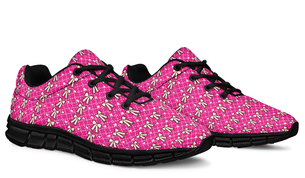 Cream Bows on Hot Pink