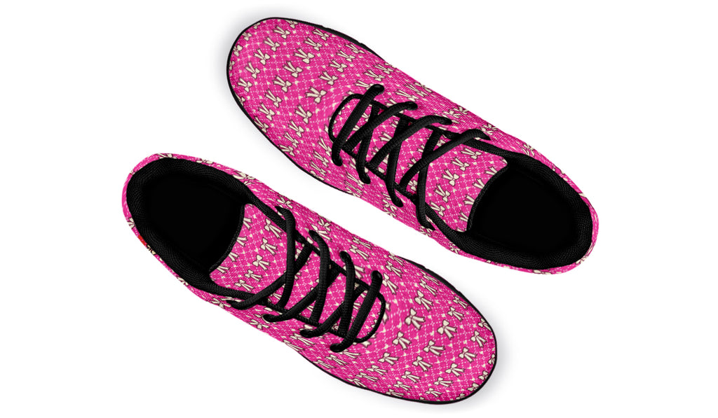 Cream Bows on Hot Pink