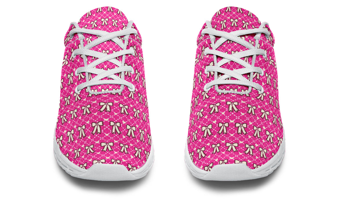 Cream Bows on Hot Pink