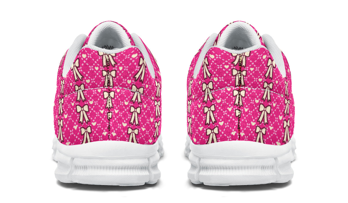Cream Bows on Hot Pink
