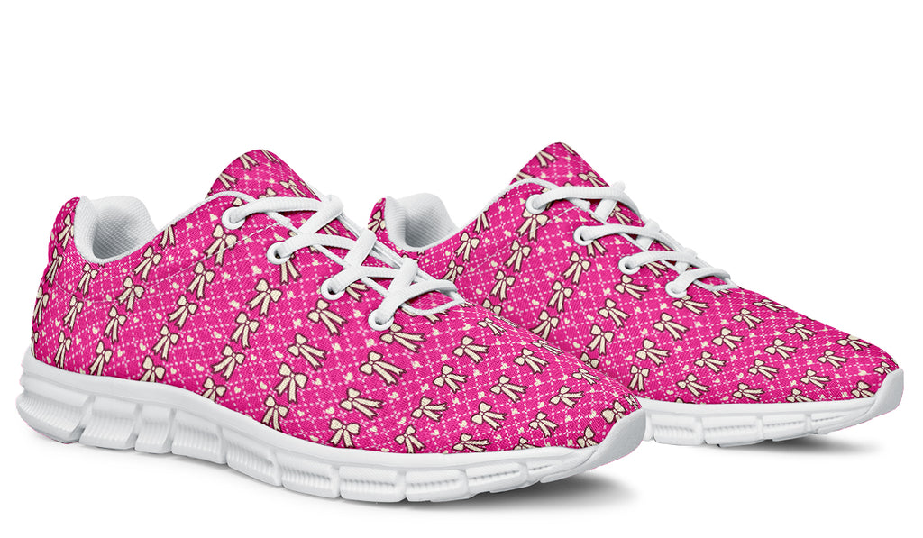 Cream Bows on Hot Pink