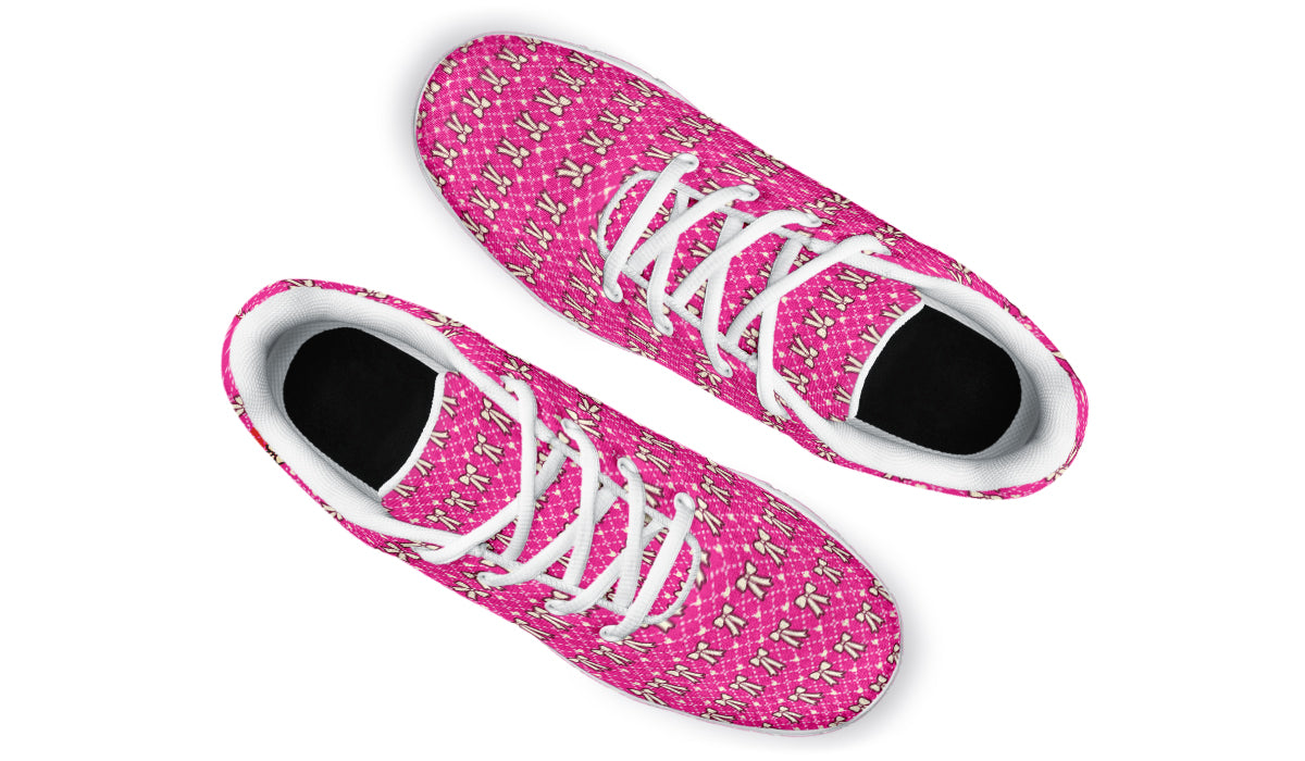 Cream Bows on Hot Pink