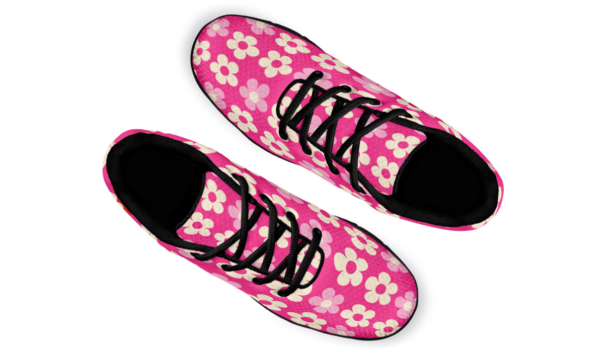Cream Flowers on Hot Pink