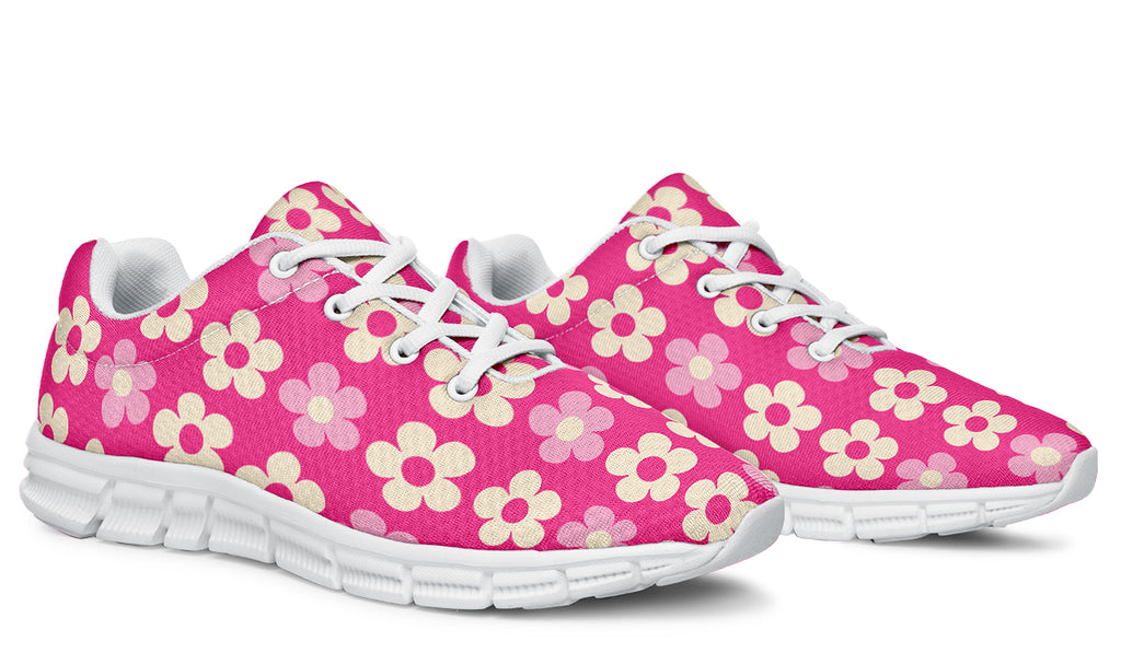 Cream Flowers on Hot Pink