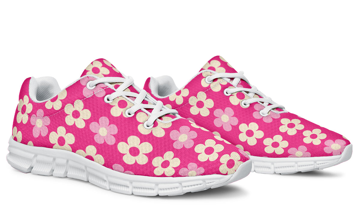 Cream Flowers on Hot Pink