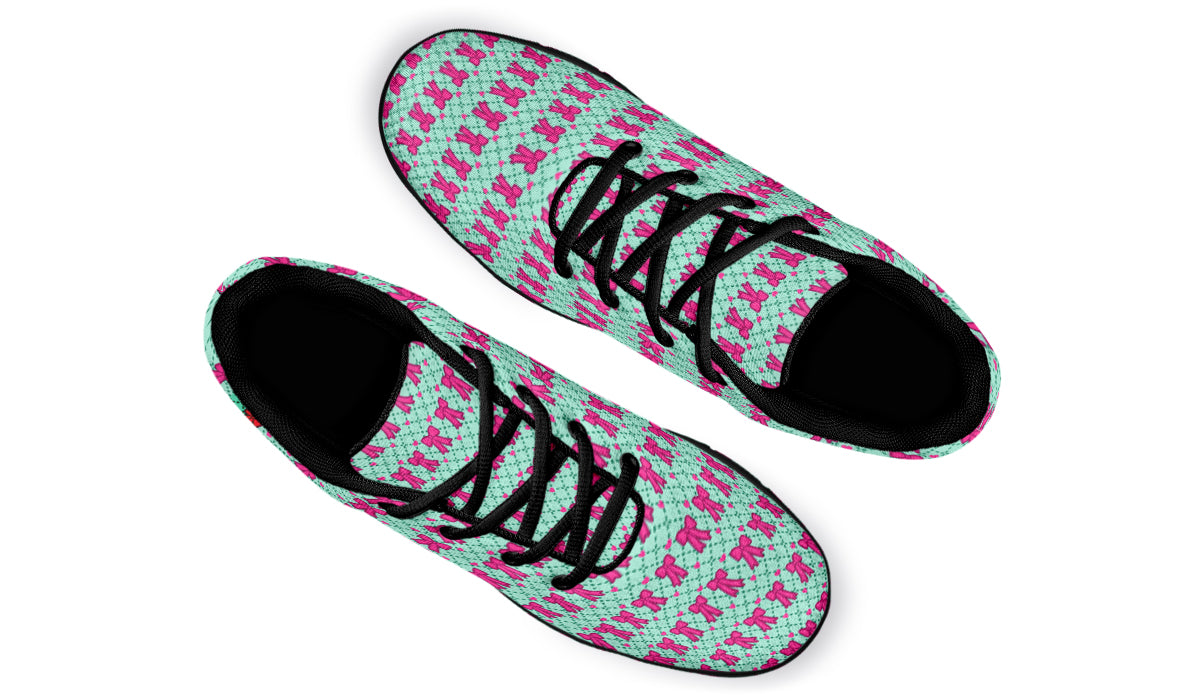 Hot Pink Bows on Mint