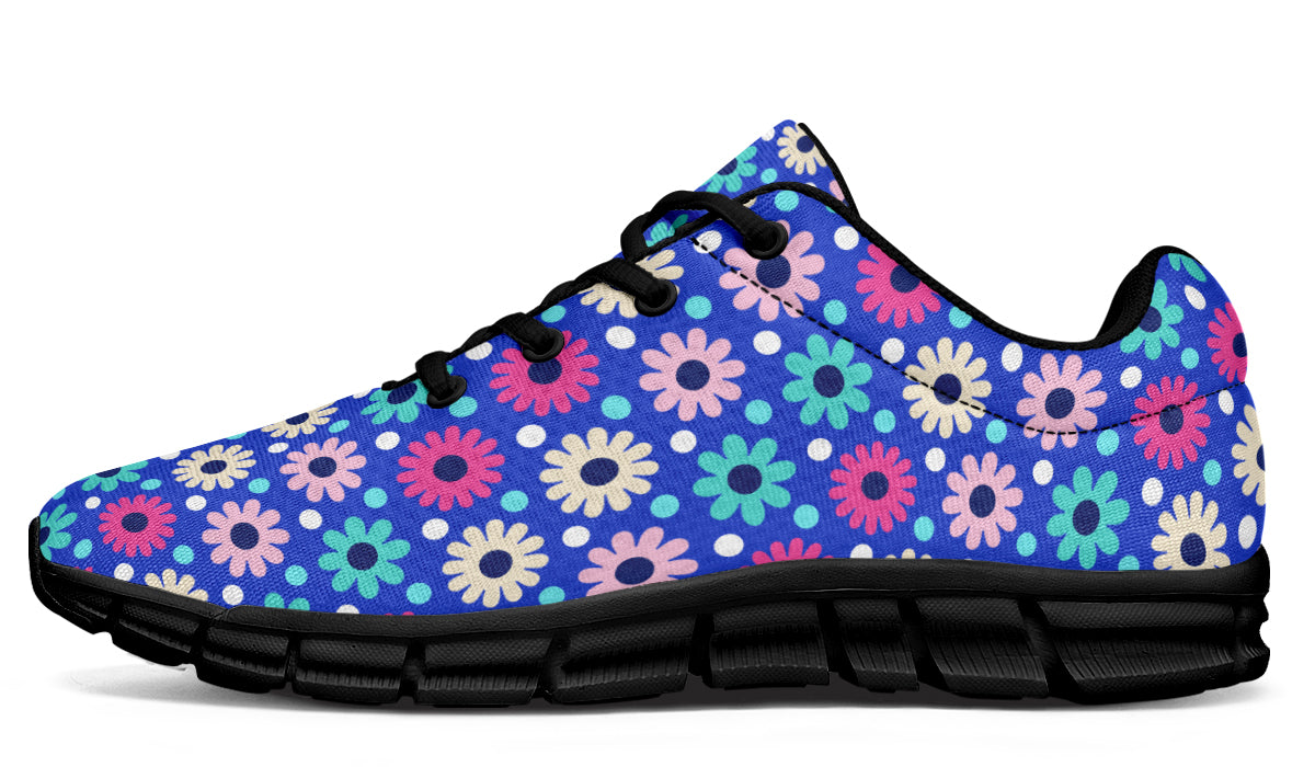 Royal Blue Retro Daisies