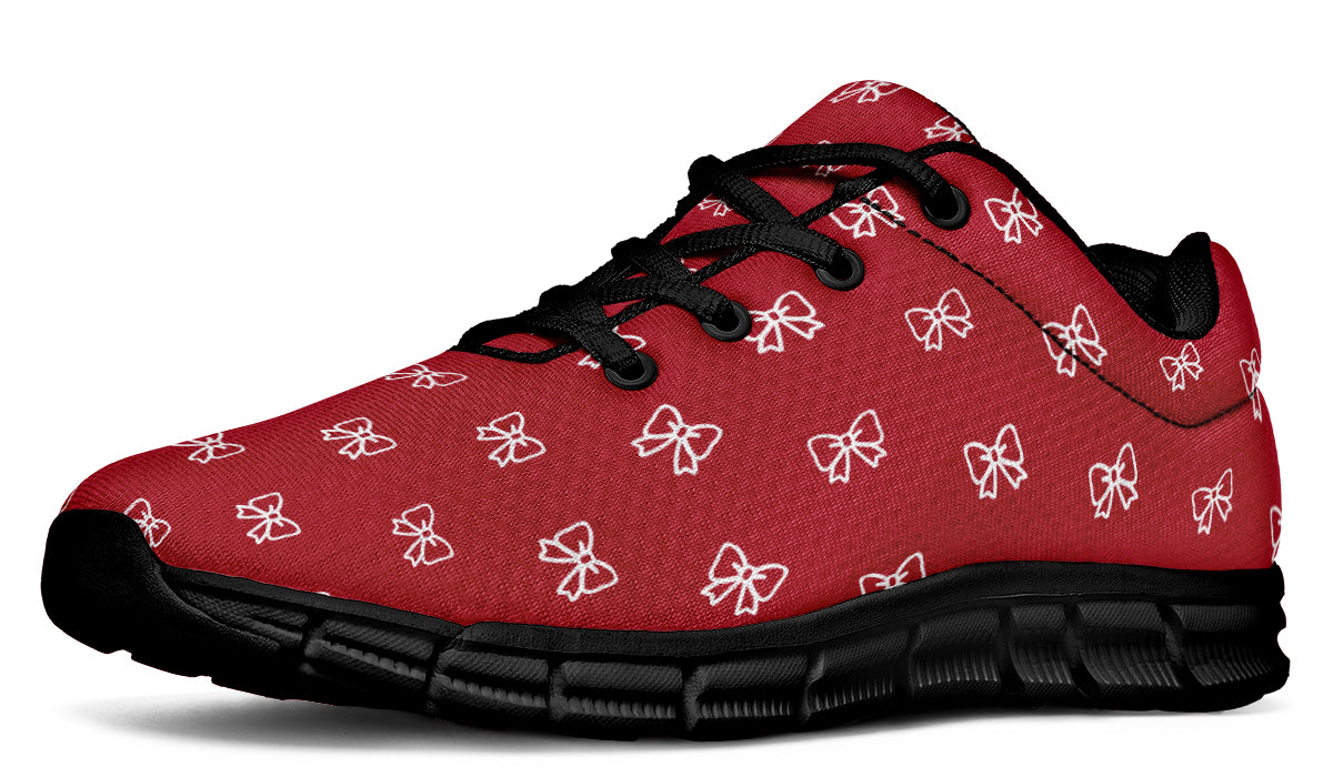 White Bows on Red