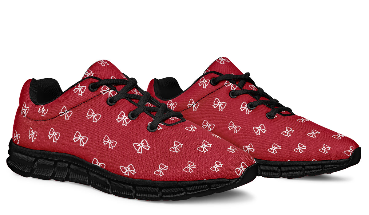 White Bows on Red