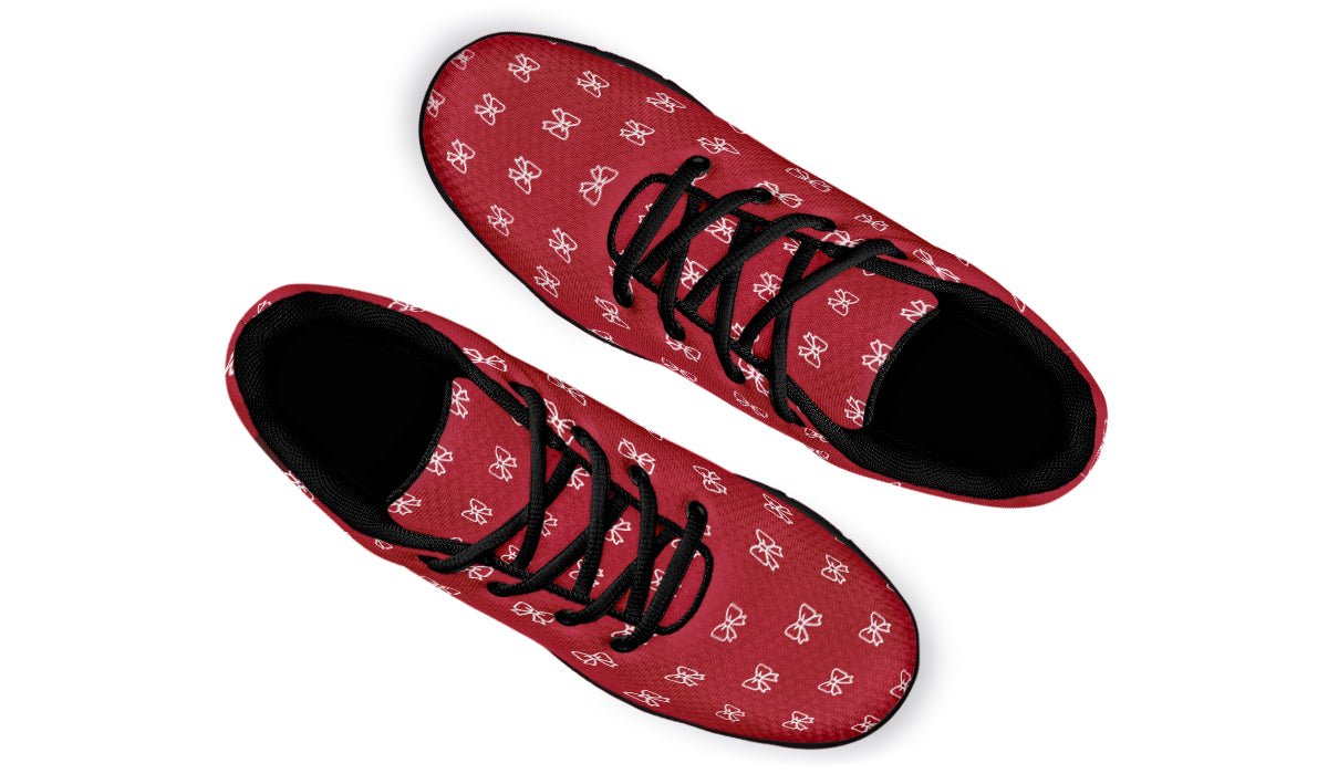 White Bows on Red
