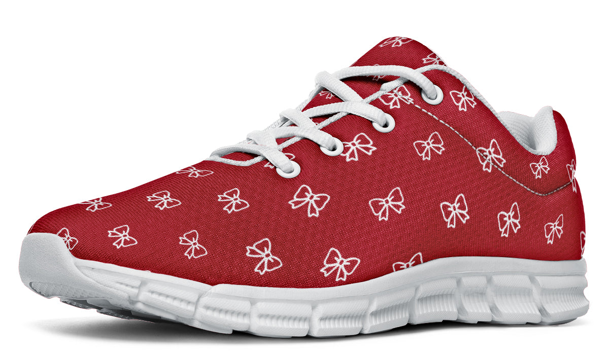 White Bows on Red