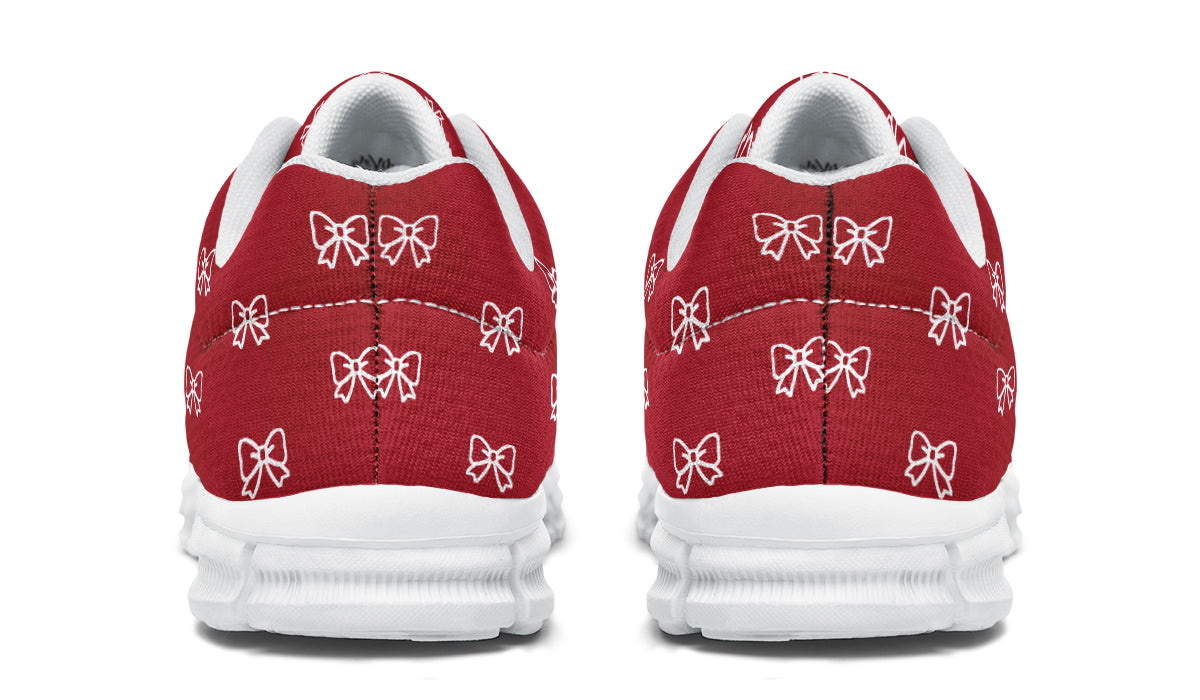 White Bows on Red