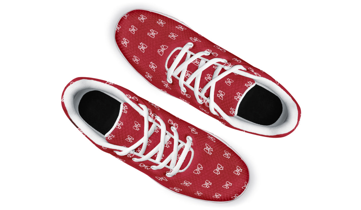 White Bows on Red