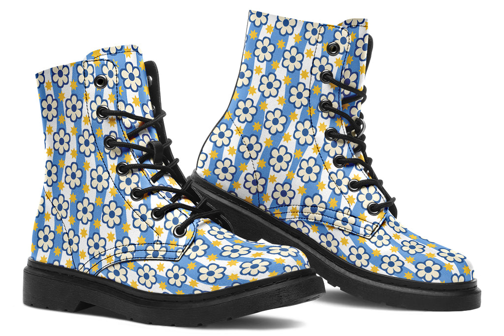 Blue Daisy Stripe