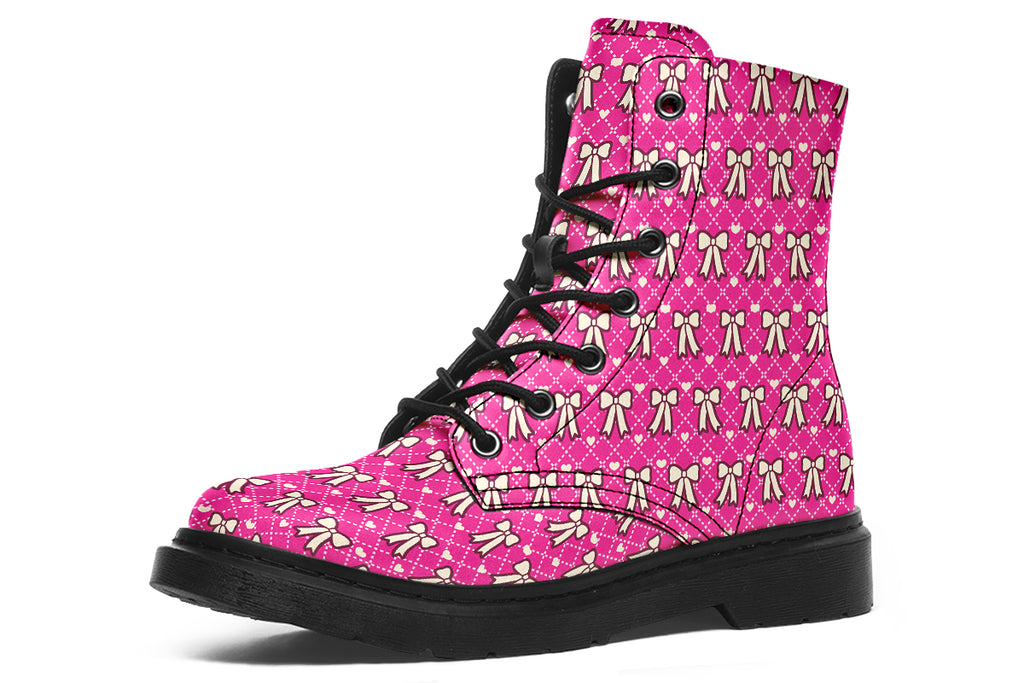Cream Bows On Hot Pink