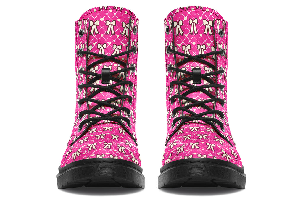 Cream Bows On Hot Pink