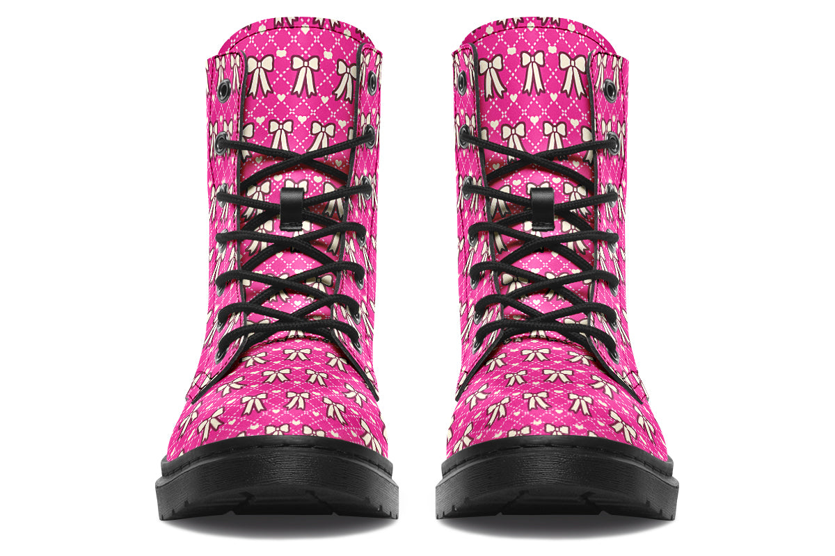 Cream Bows On Hot Pink