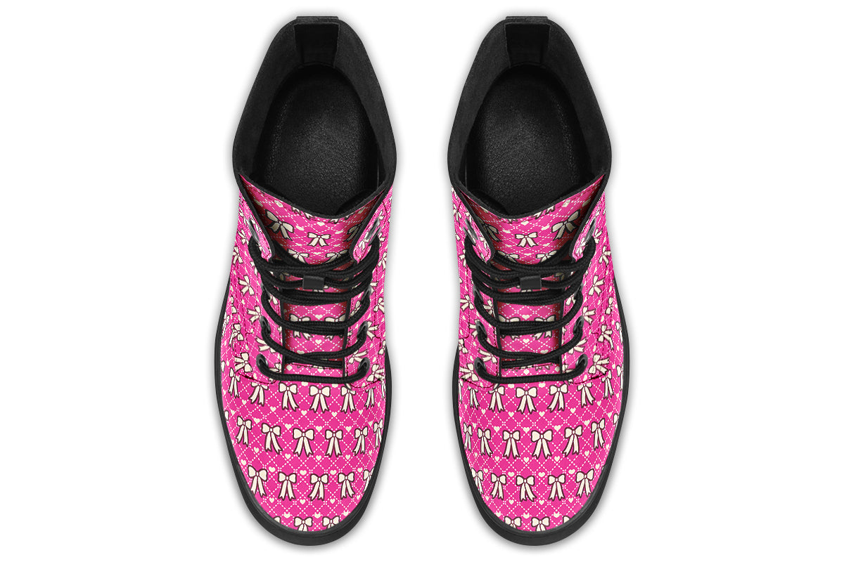 Cream Bows On Hot Pink