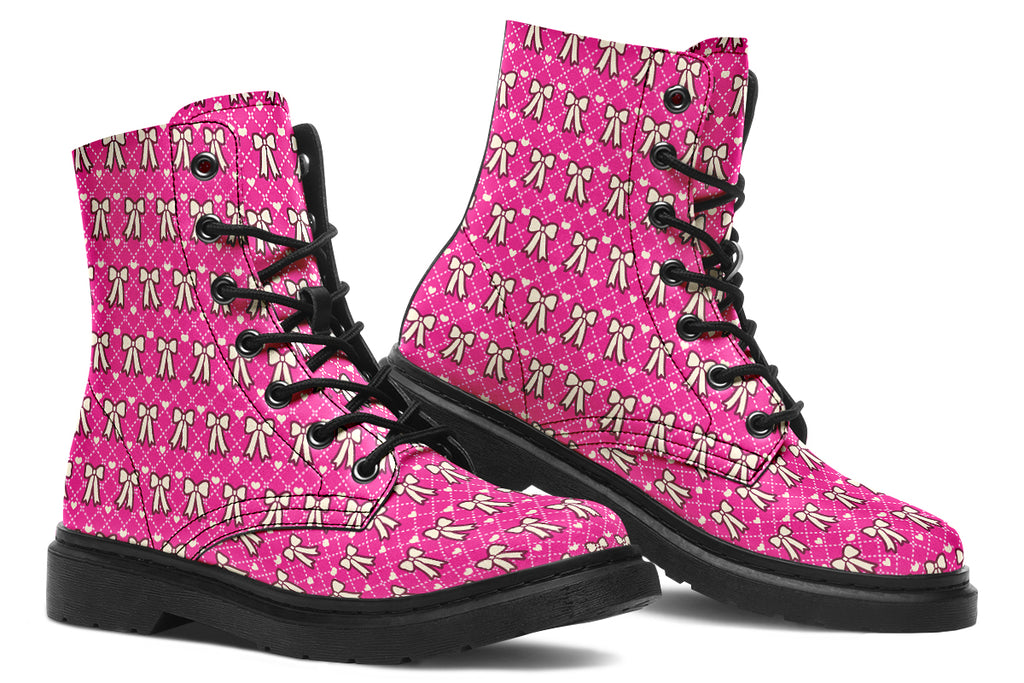 Cream Bows On Hot Pink