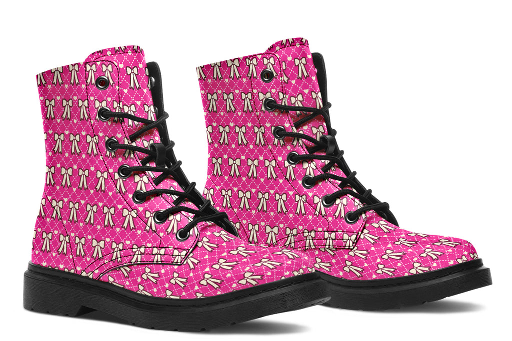 Cream Bows On Hot Pink