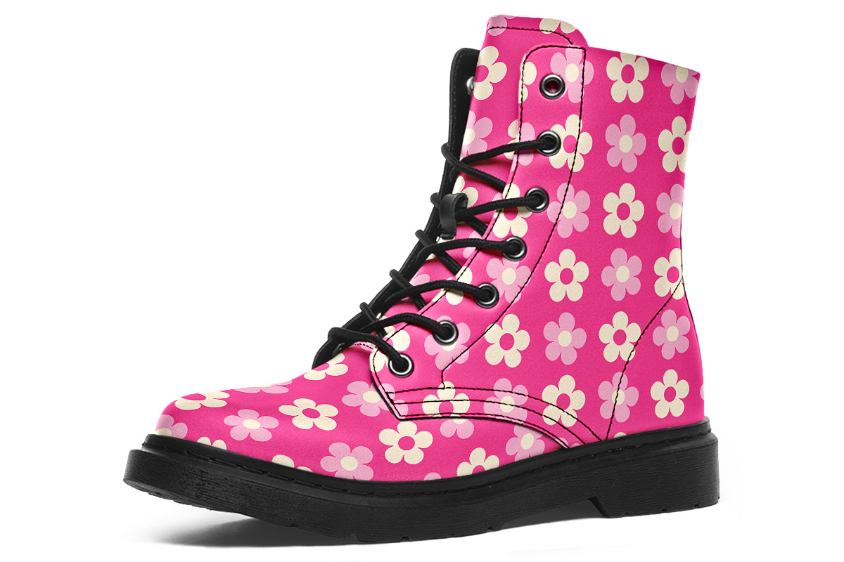 Cream Flowers On Hot Pink