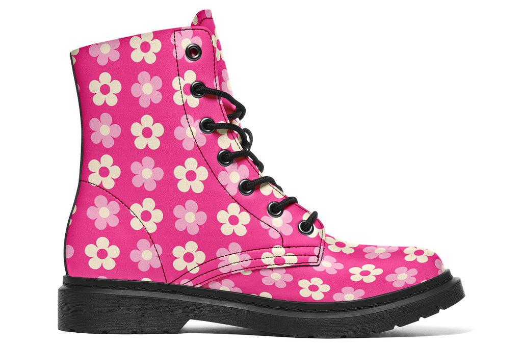 Cream Flowers On Hot Pink