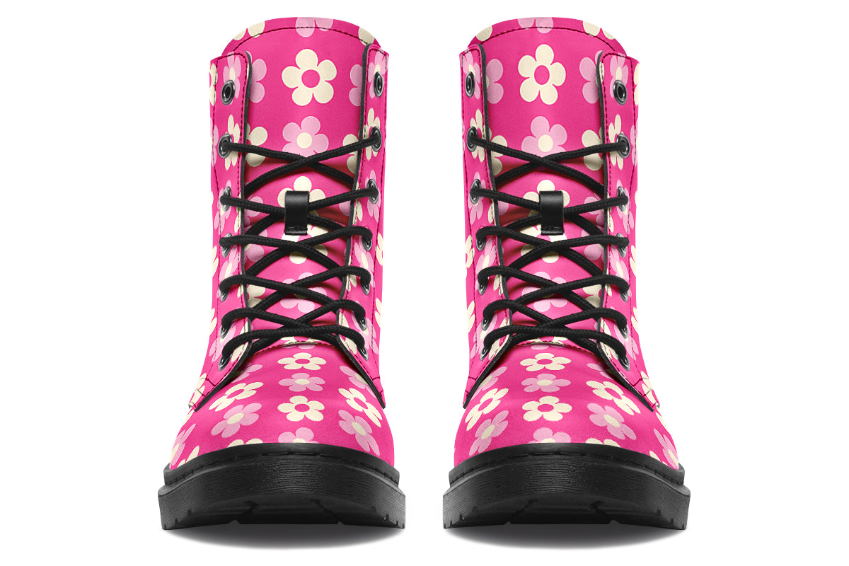 Cream Flowers On Hot Pink