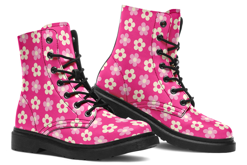 Cream Flowers On Hot Pink