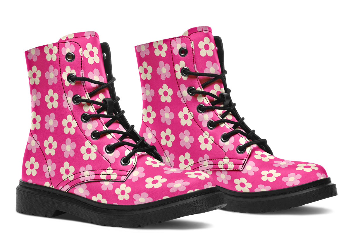 Cream Flowers On Hot Pink