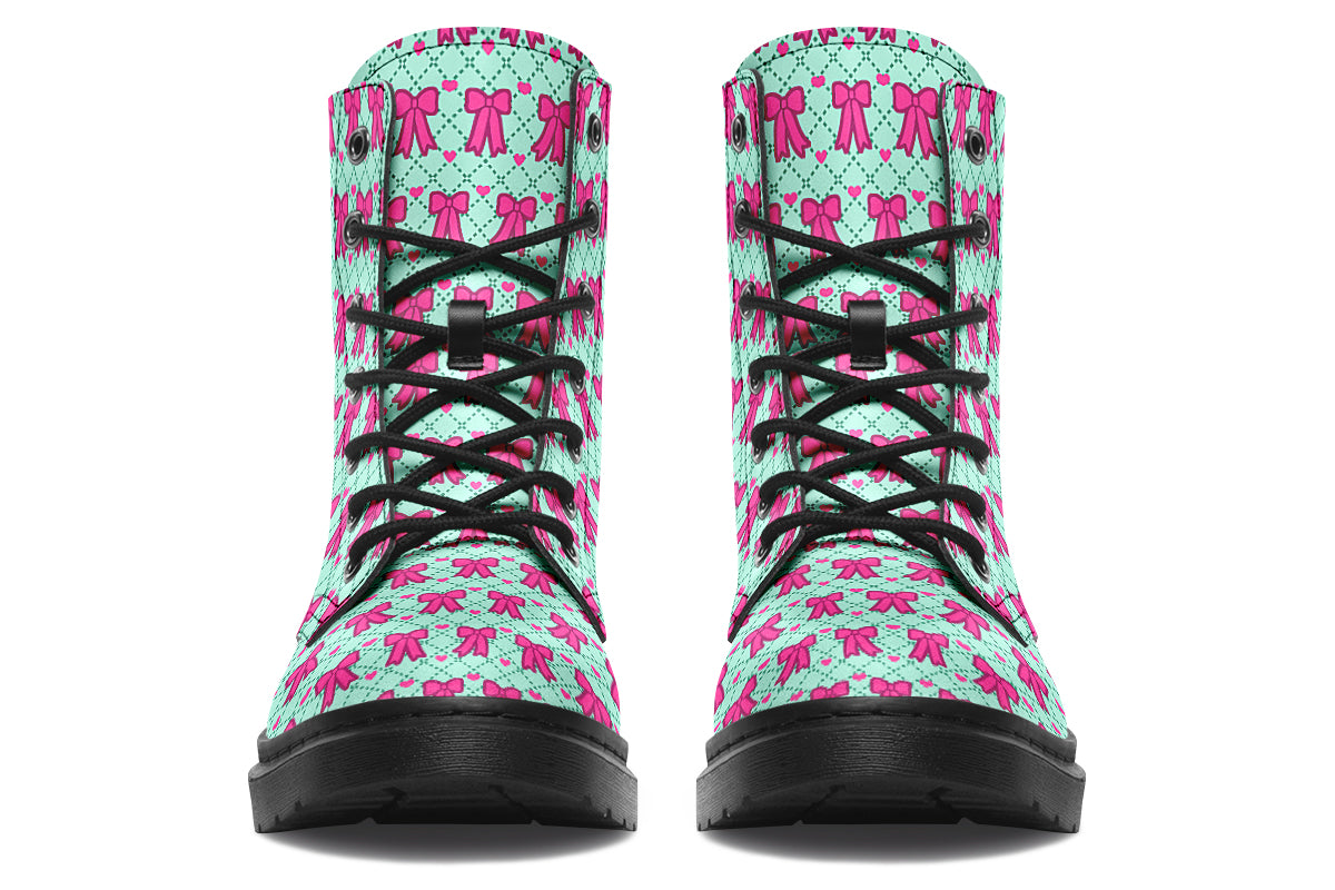 Hot Pink Bows On Mint