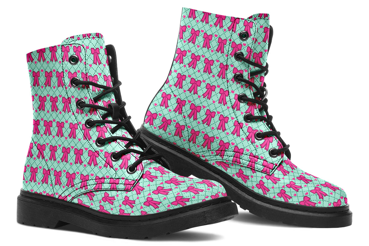 Hot Pink Bows On Mint
