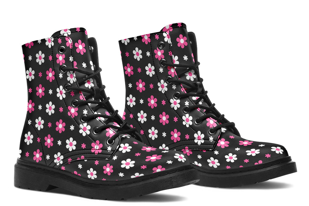 Pink And Black Flowers