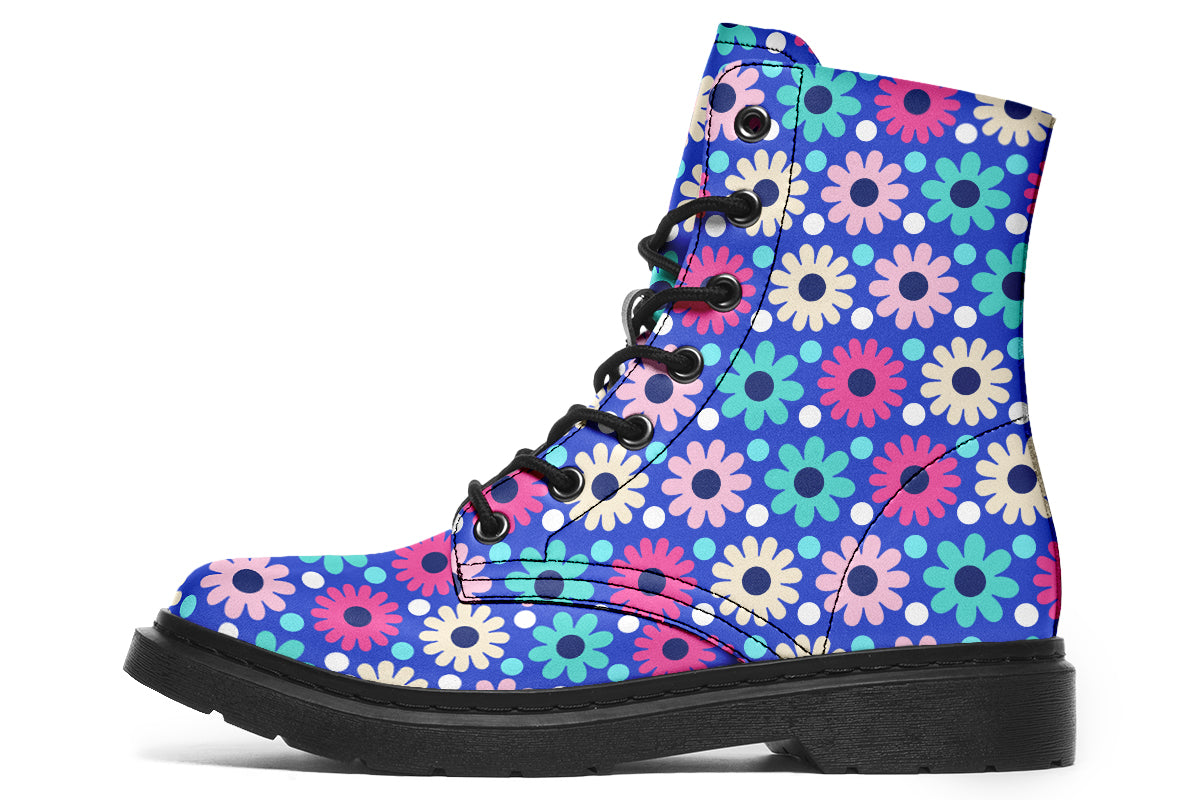 Royal Blue Retro Daisies