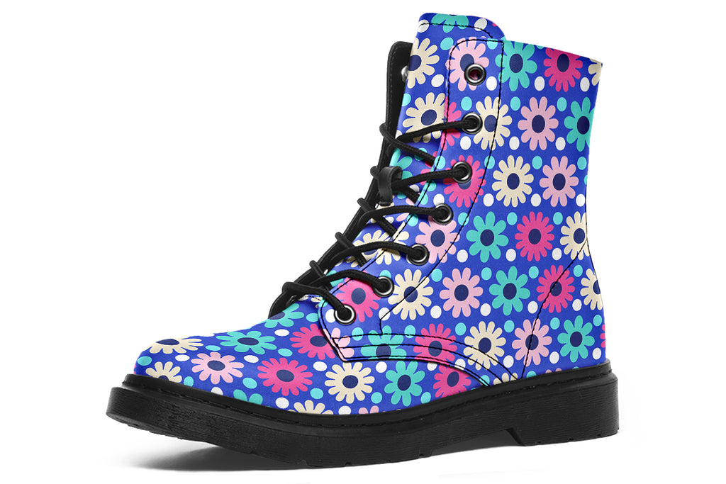 Royal Blue Retro Daisies