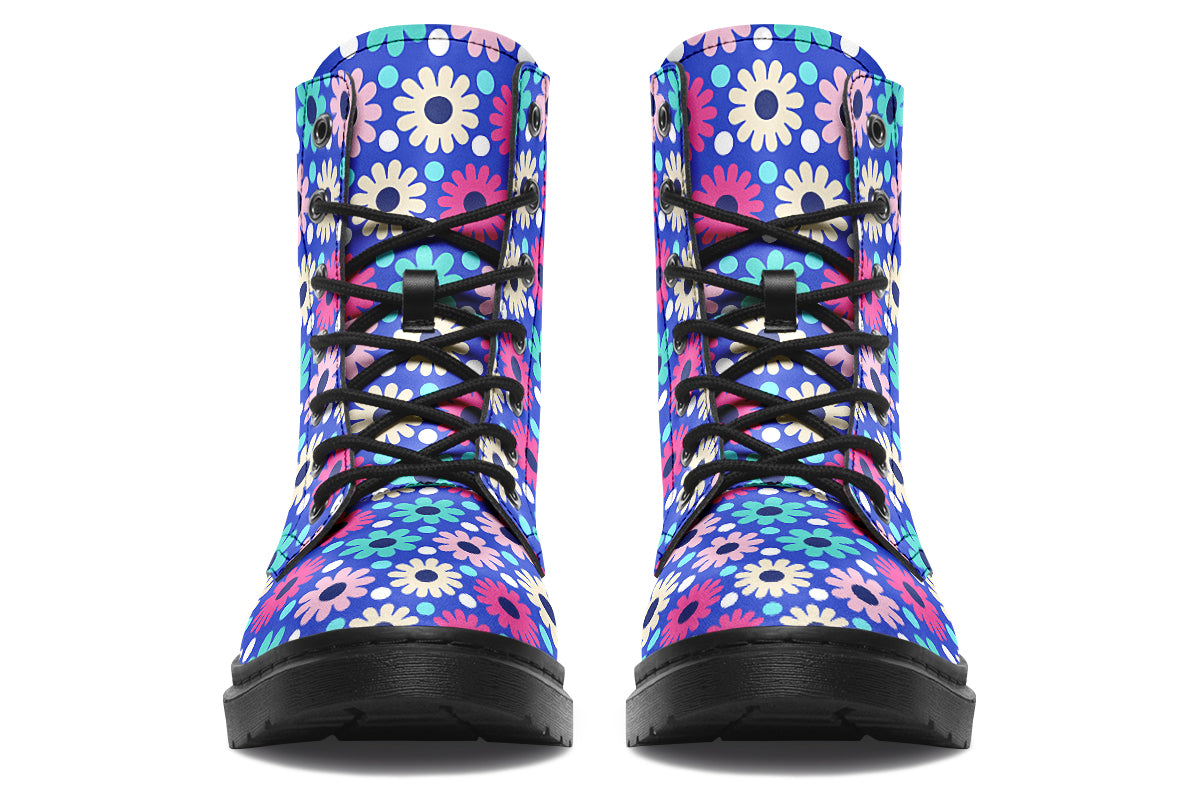 Royal Blue Retro Daisies
