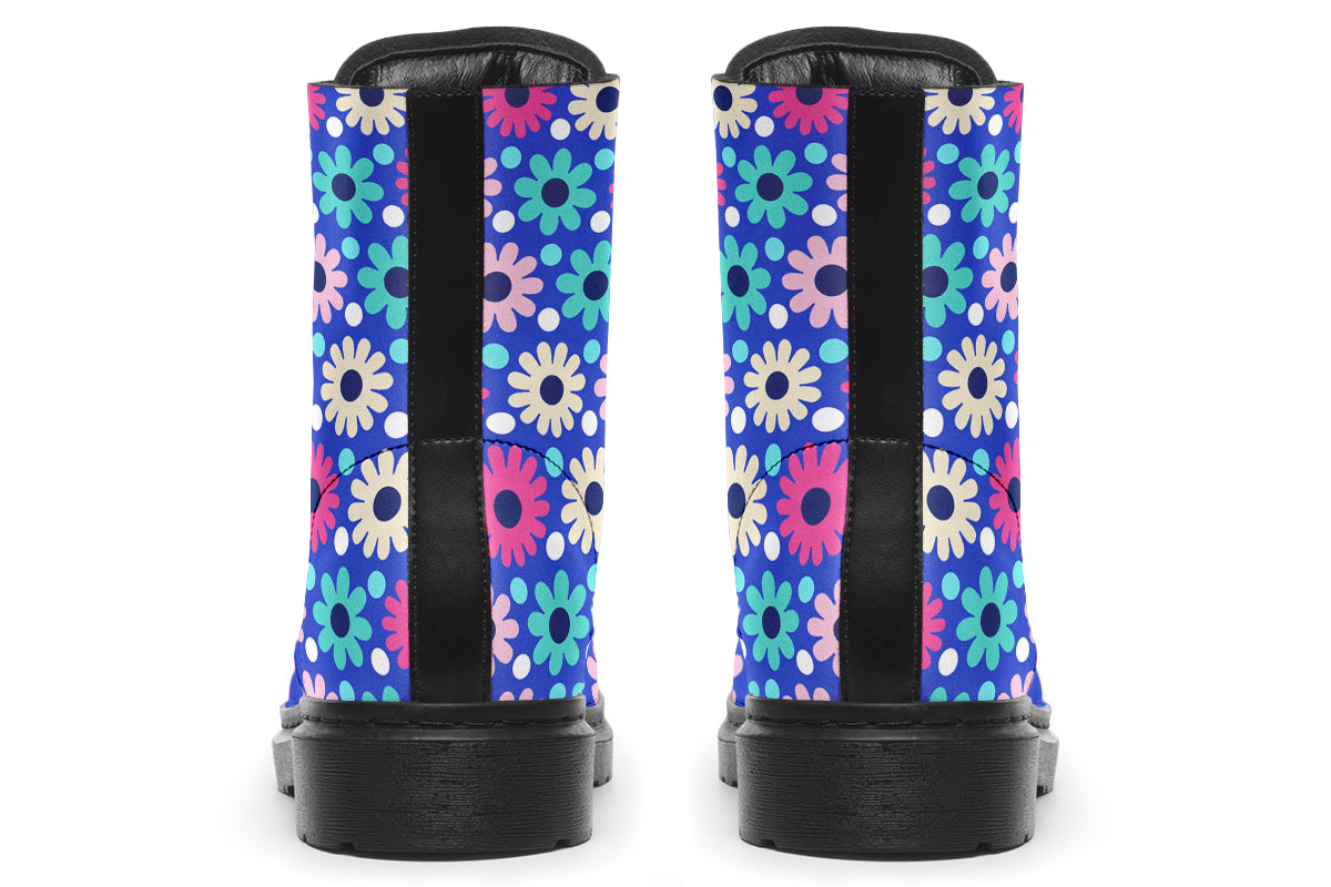 Royal Blue Retro Daisies