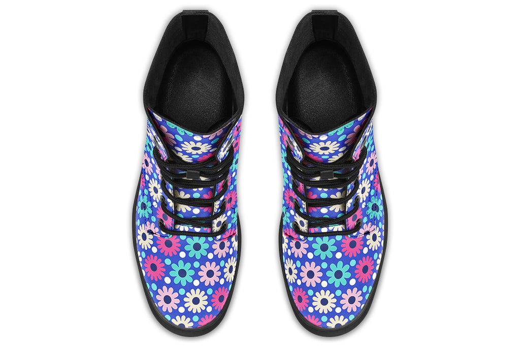 Royal Blue Retro Daisies