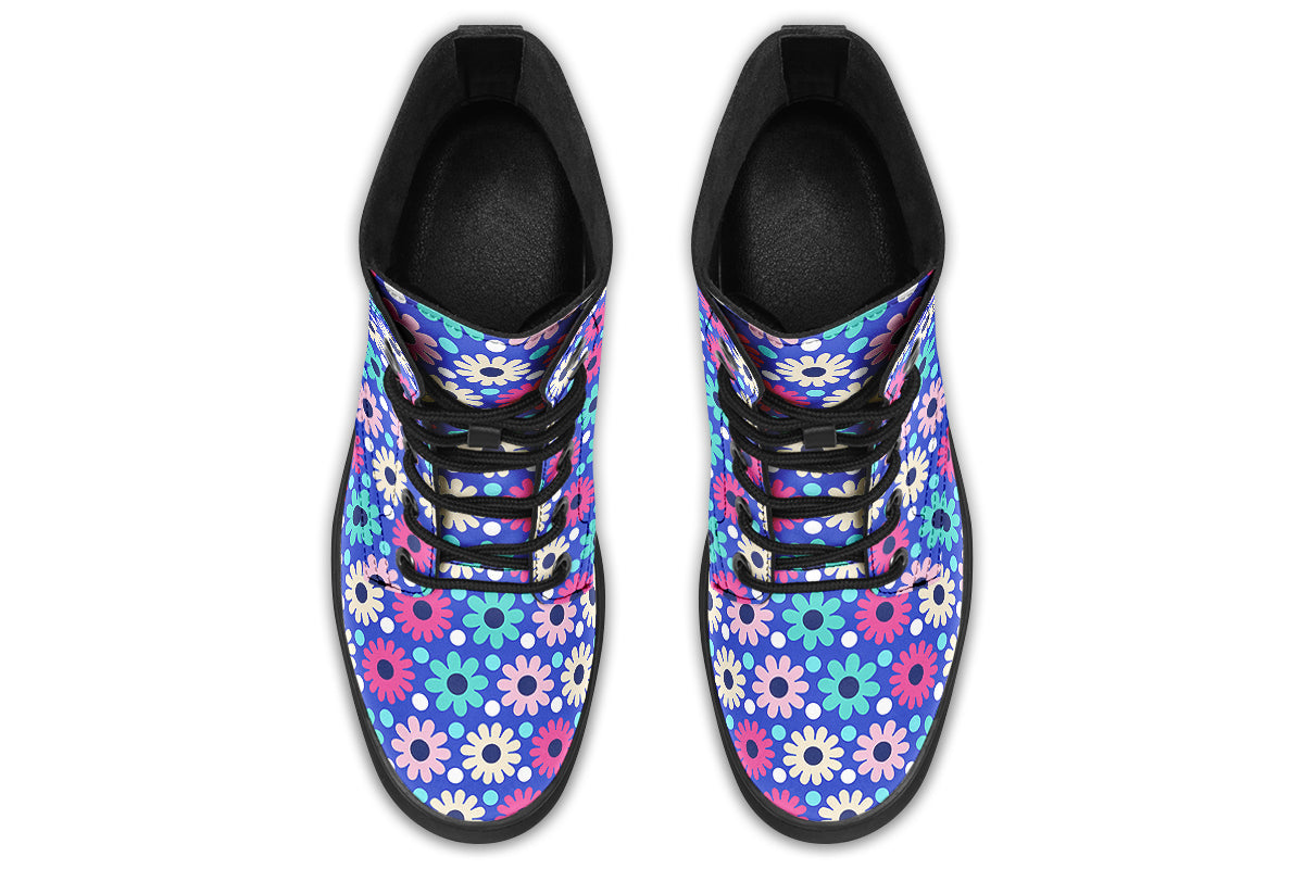 Royal Blue Retro Daisies