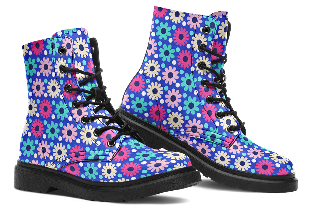 Royal Blue Retro Daisies