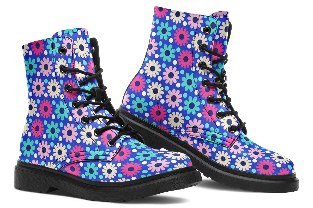 Royal Blue Retro Daisies