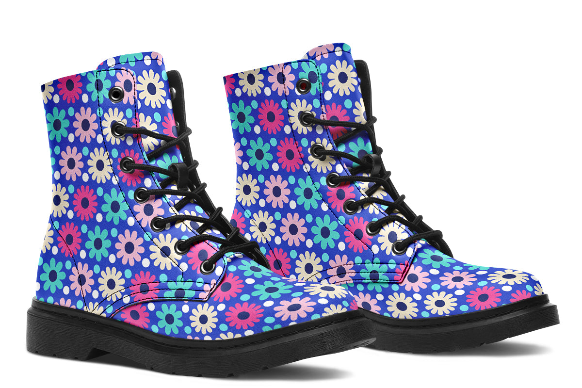 Royal Blue Retro Daisies