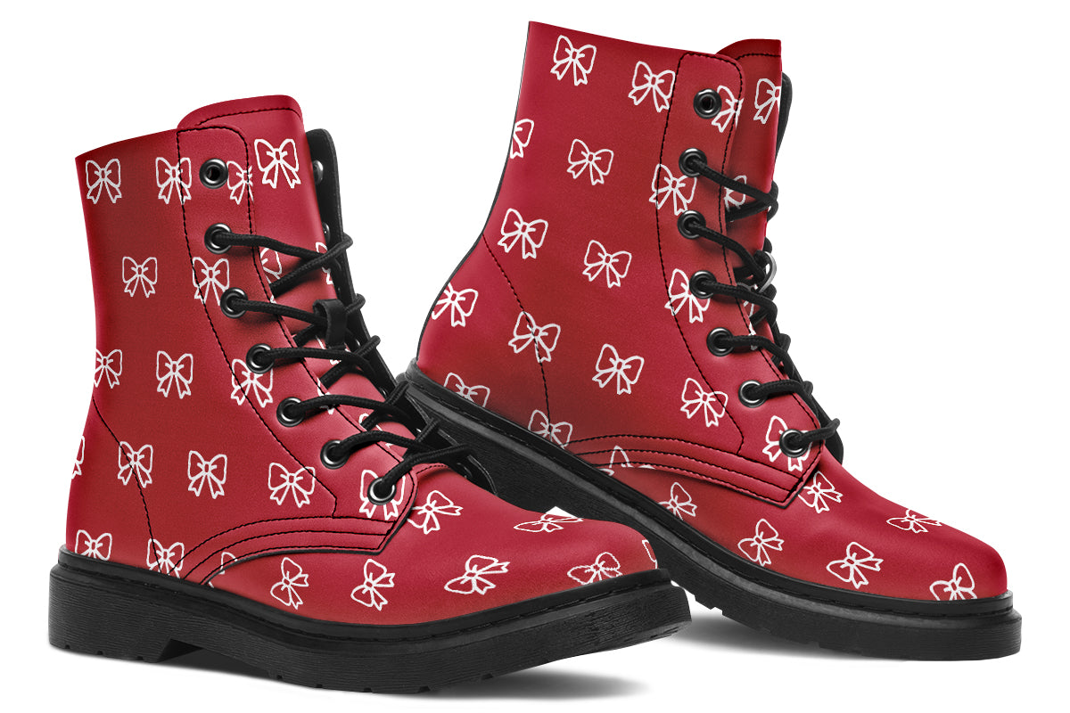 White Bows On Red