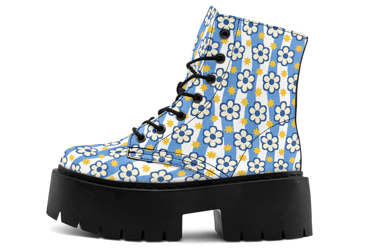 Blue Daisy Stripe